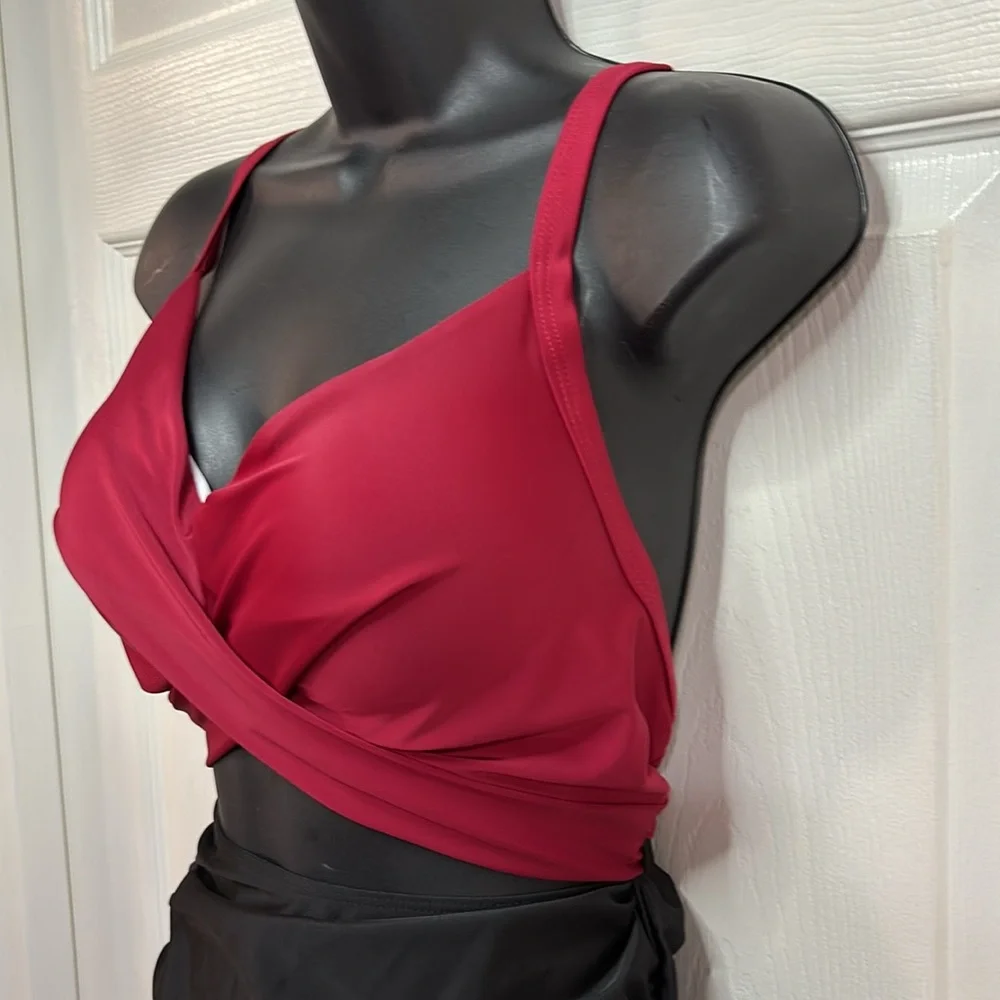 Red & black one piece swim suit, size XXL, NWOT. - Picture 6 of 15